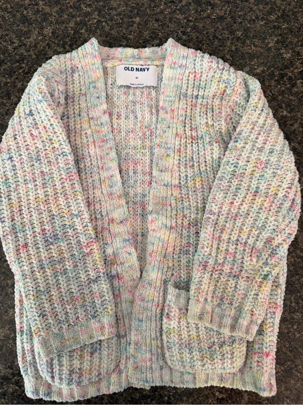 ⭐️Kids Old Navy Pastel Speckled White Open-Front Cardigan